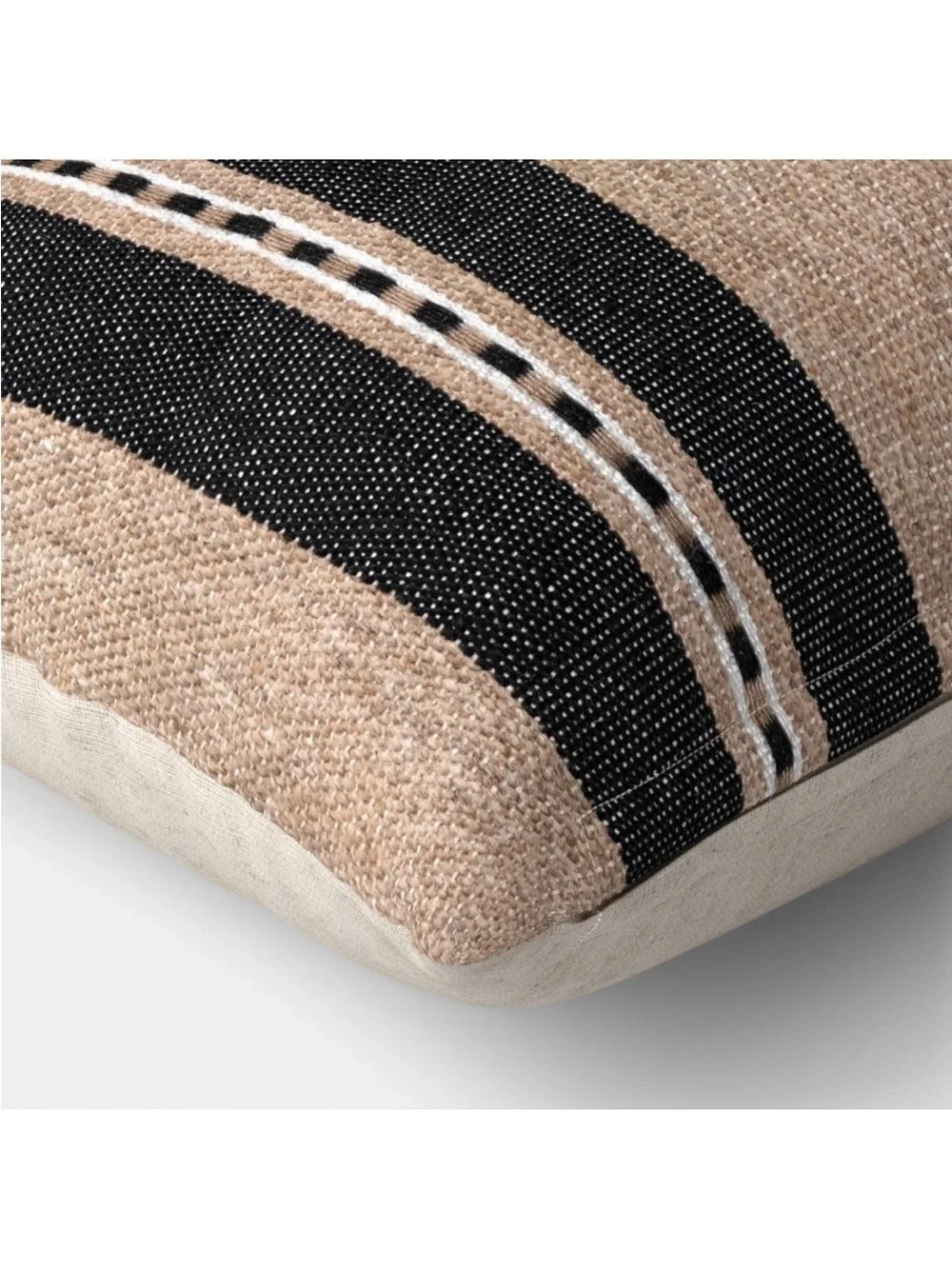 Oversized Lumbar Woven Stripe Pillow Neutral/Black - Threshold